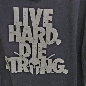 Live Hard Die Strong XLarge T-Shirt Black War Fit Equip & Conquer Warrior